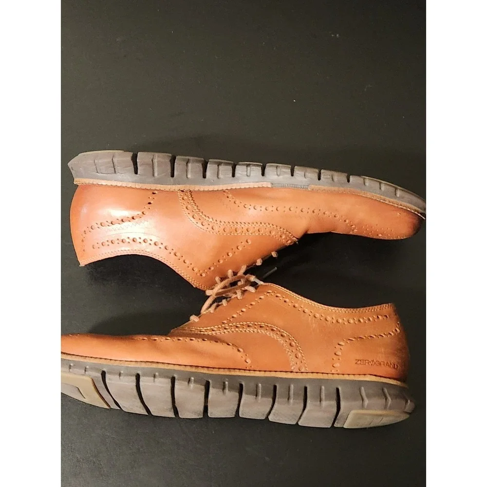 Cole Haan Zerogrand Wingtip Oxford Mens 13M British Tan Leather Shoes C29411